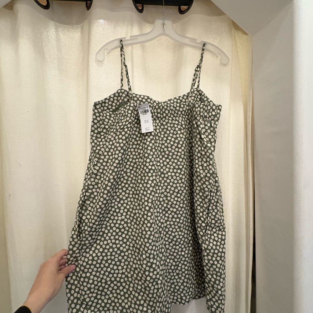 Abercrombie & Fitch green and White Polka Dot Mini Dress - Picture 2 of 7